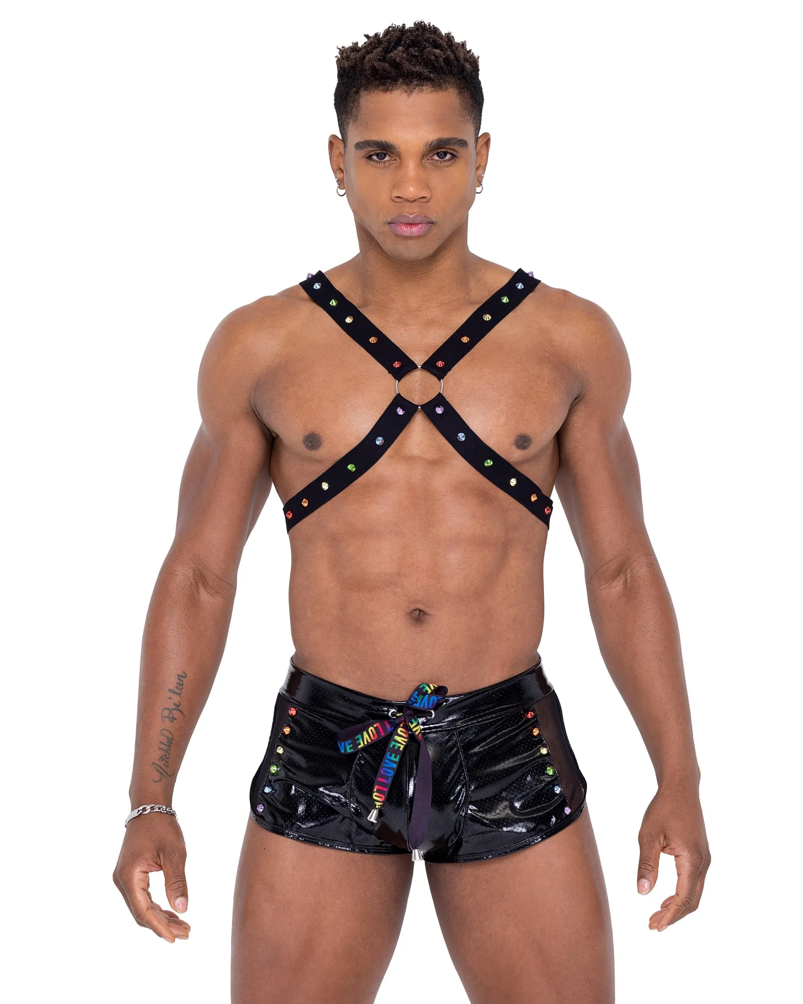 Mens Pride Collection: Lightweight Mesh Vinyl Runner Shorts for Ultimate Comfort and Performance