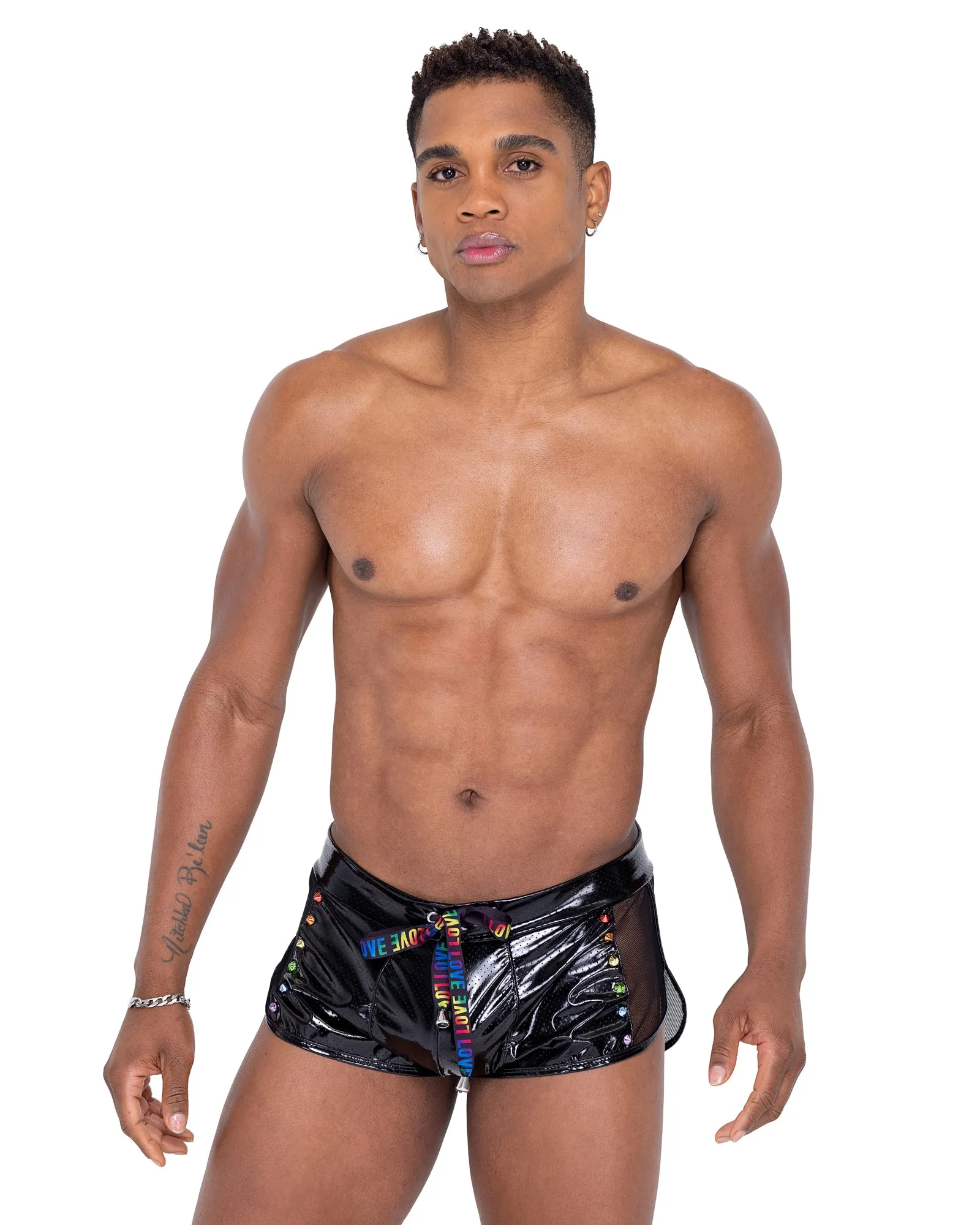 Mens Pride Collection: Lightweight Mesh Vinyl Runner Shorts for Ultimate Comfort and Performance