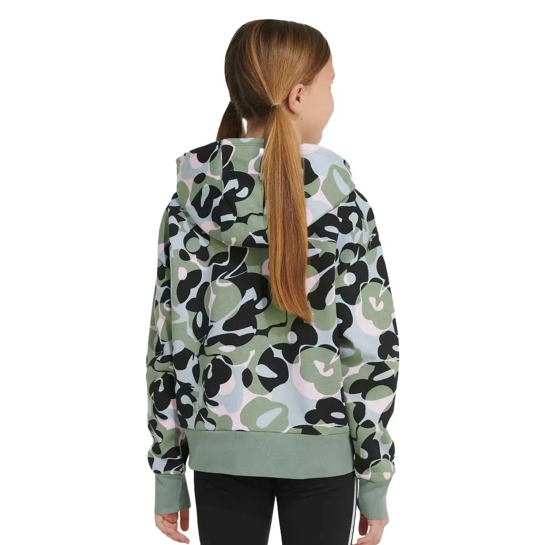 Adidas - Junior Girls Loose Fit All Over Print Hoodie (IQ5979)