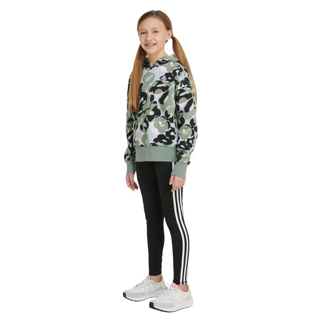 Adidas - Junior Girls Loose Fit All Over Print Hoodie (IQ5979)