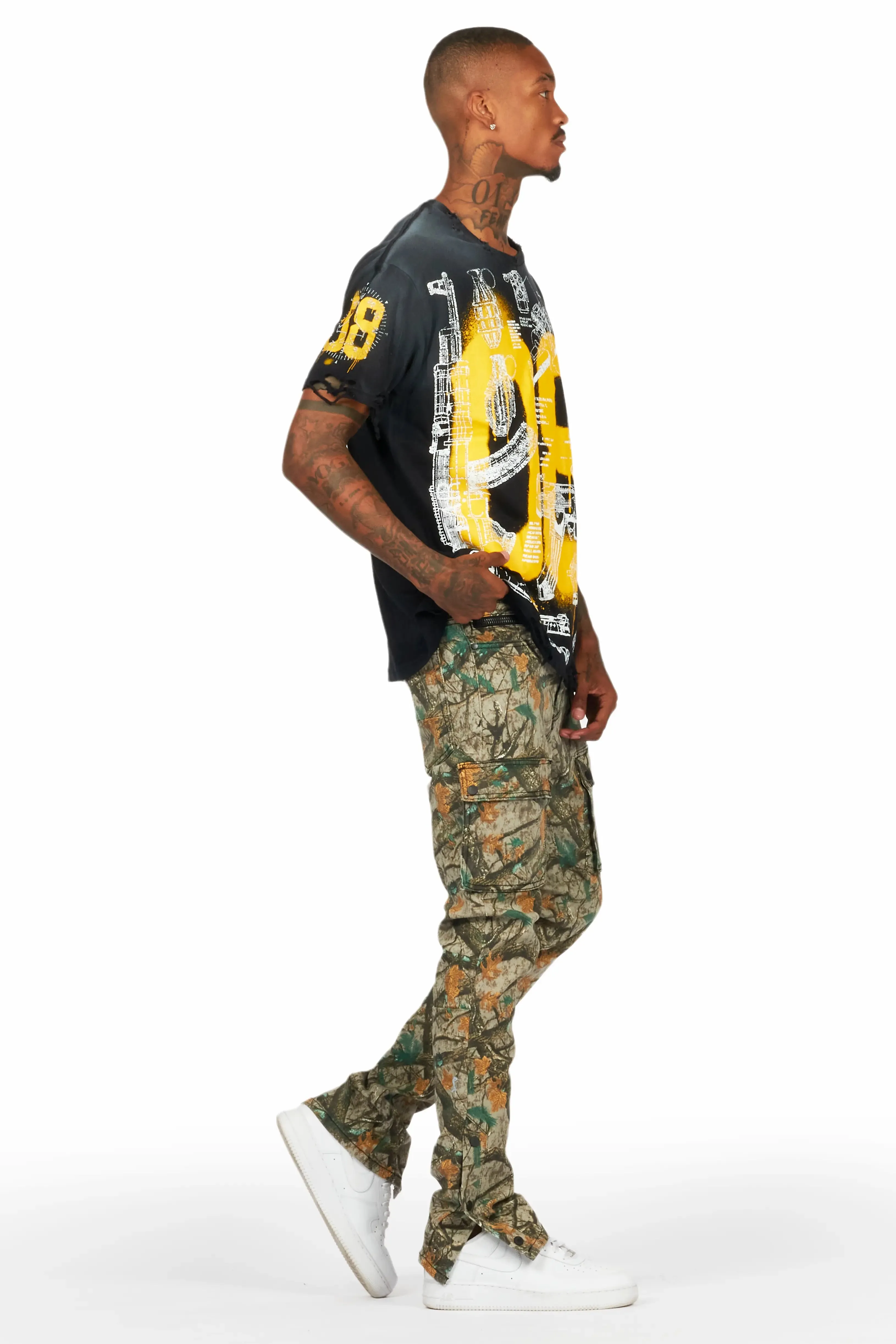 Adril Brown Tree Camo Skinny Fit Jeans - Stylish and Comfortable TrueFit Denim