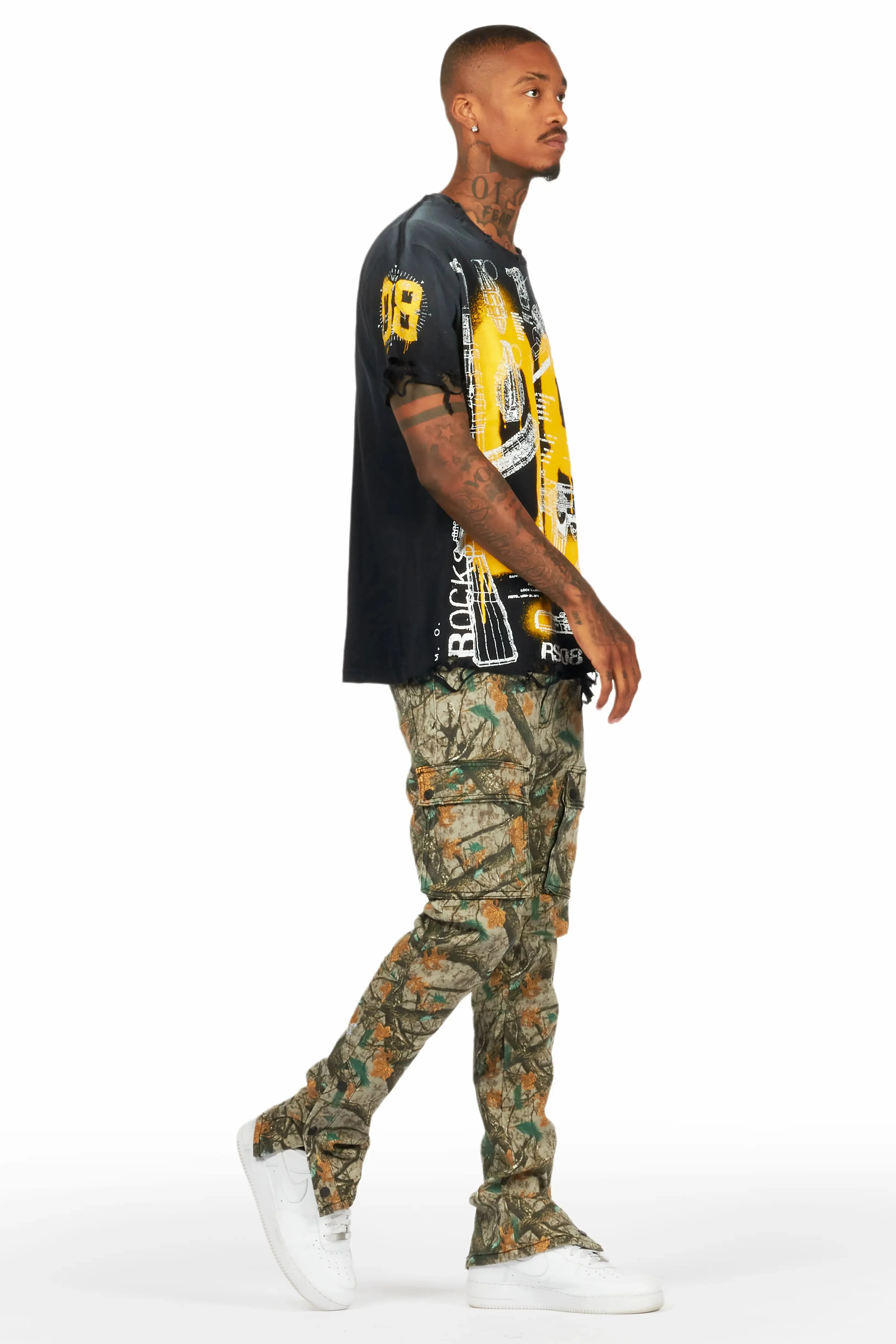 Adril Brown Tree Camo Skinny Fit Jeans - Stylish and Comfortable TrueFit Denim