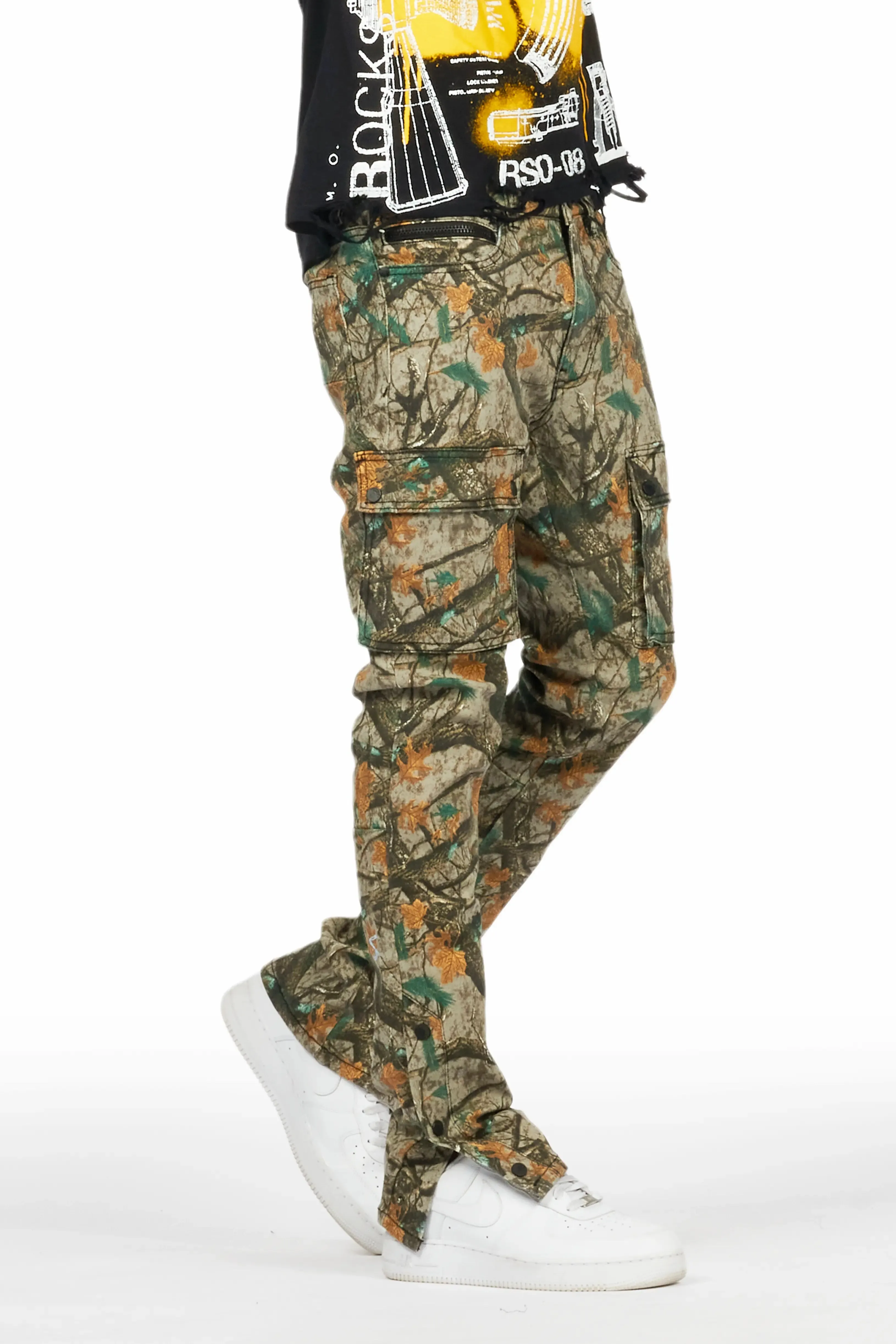 Adril Brown Tree Camo Skinny Fit Jeans - Stylish and Comfortable TrueFit Denim