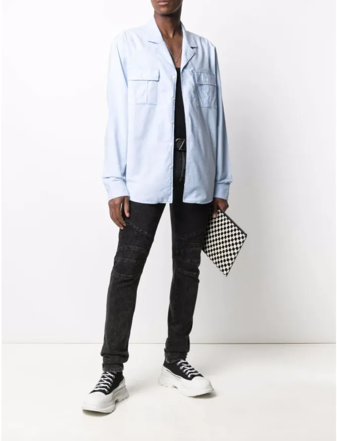 Balmain logo-patch zip-detail denim jeans