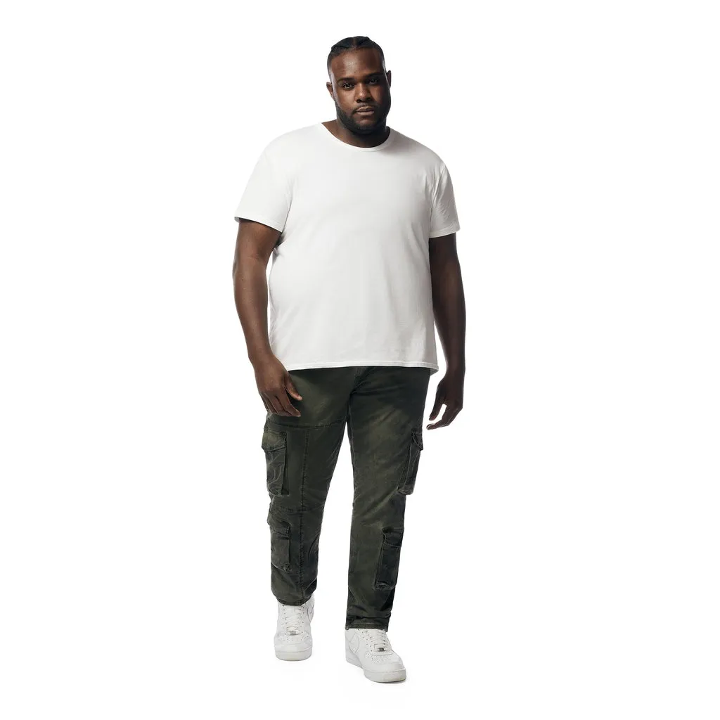 Tall Prism Green Multi-Pocket Cargo Twill Pants.