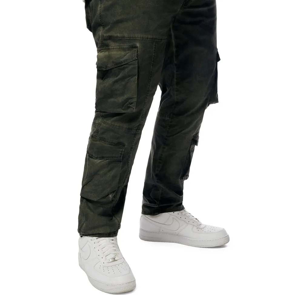 Tall Prism Green Multi-Pocket Cargo Twill Pants.