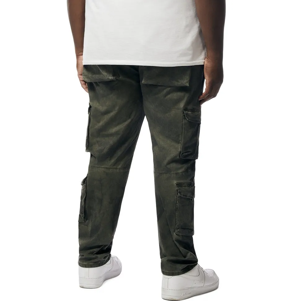 Tall Prism Green Multi-Pocket Cargo Twill Pants.
