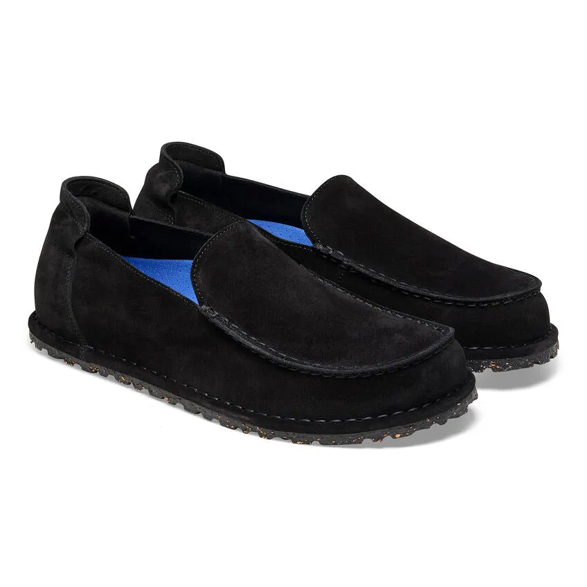 Birkenstock Womens Utti Suede Leather Sandals, Black, Narrow Fit