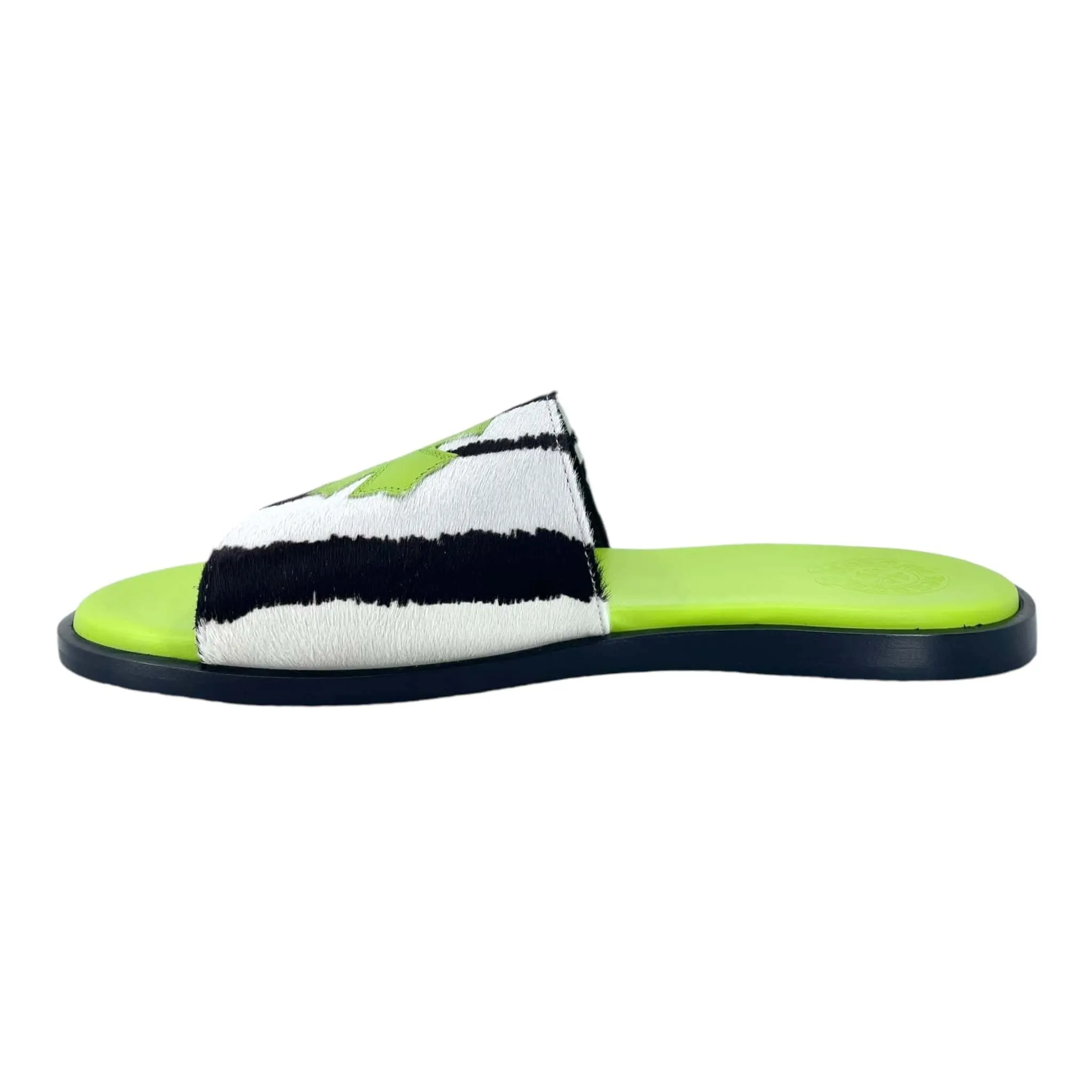 Chrome Hearts Cowhide Leather Slide Neon Green Black
