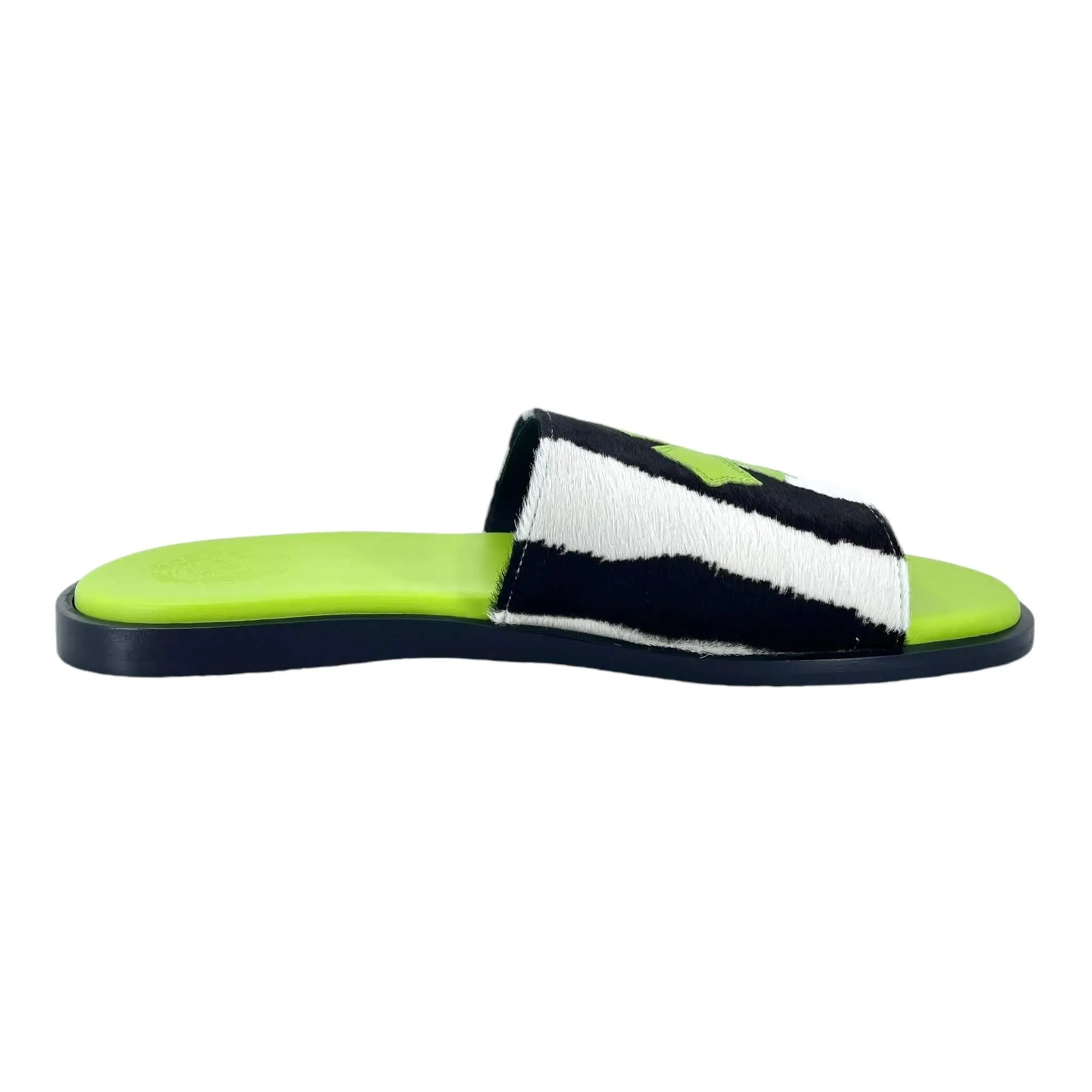 Chrome Hearts Cowhide Leather Slide Neon Green Black
