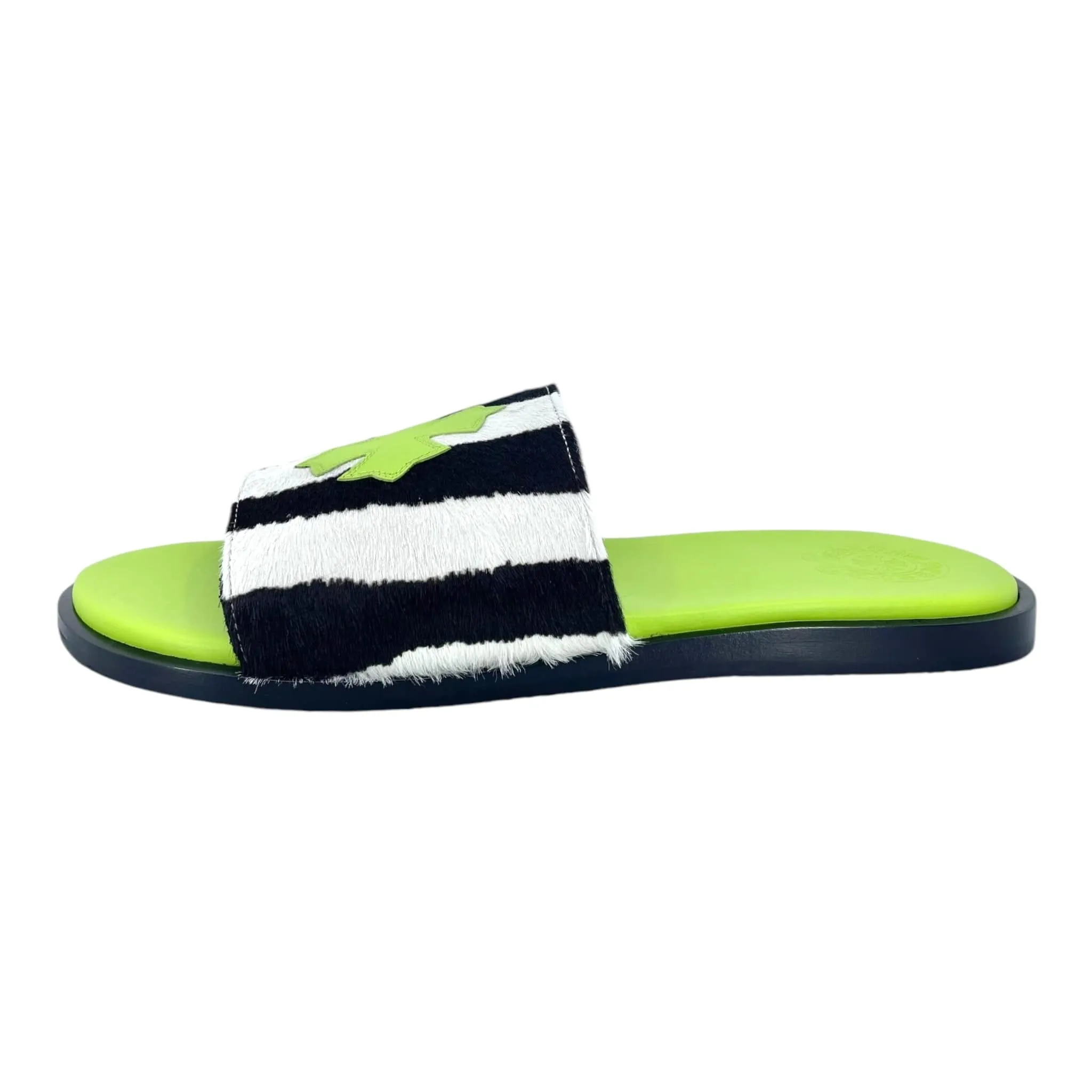 Chrome Hearts Cowhide Leather Slide Neon Green Black