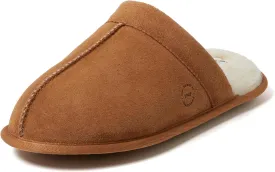 Dearfoams Men's Genuine Suede Indoor Outdoor Comfort Memory Foam Bradford Scuff House Slipper