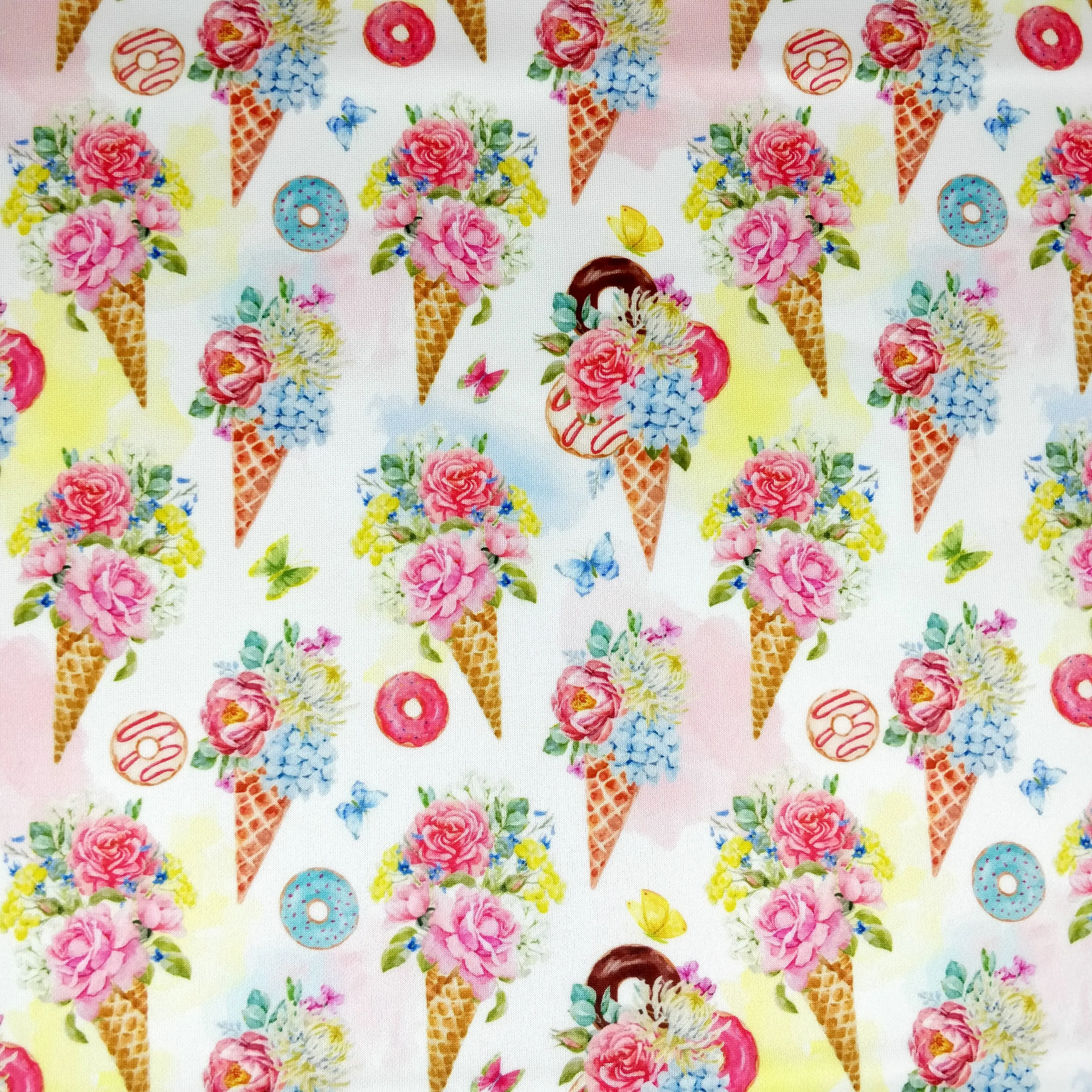 FS257_1 Vintage Icecream Cone Floral Donuts