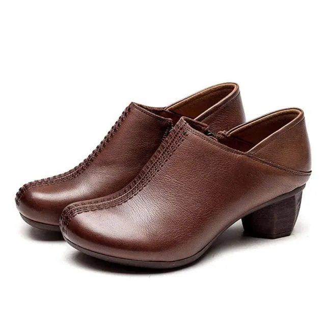 Genuine Leather Women Pumps