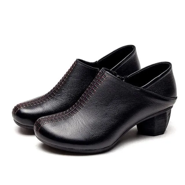 Genuine Leather Women Pumps