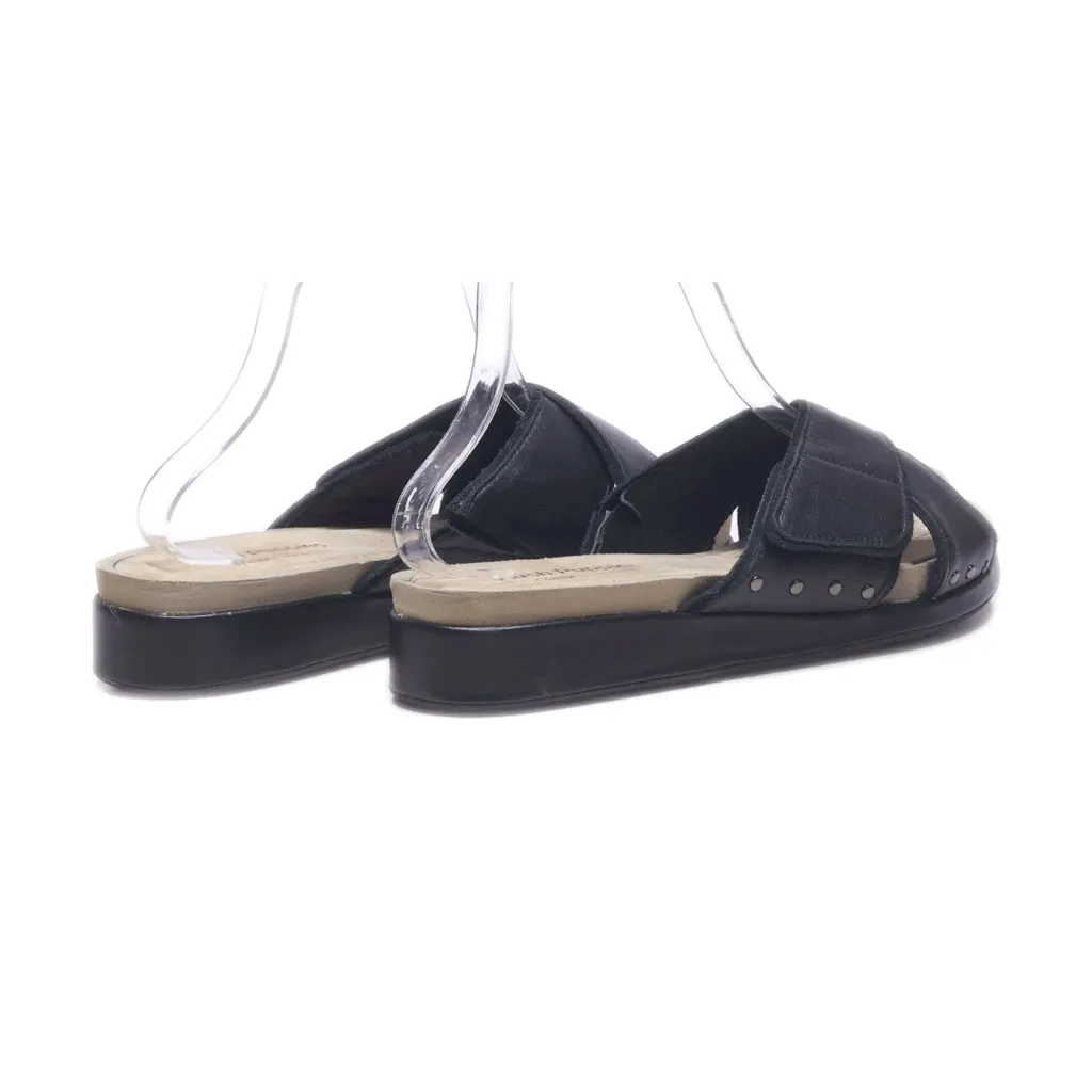 Hush Puppies Flat Sandals Leather Black Colour For Women