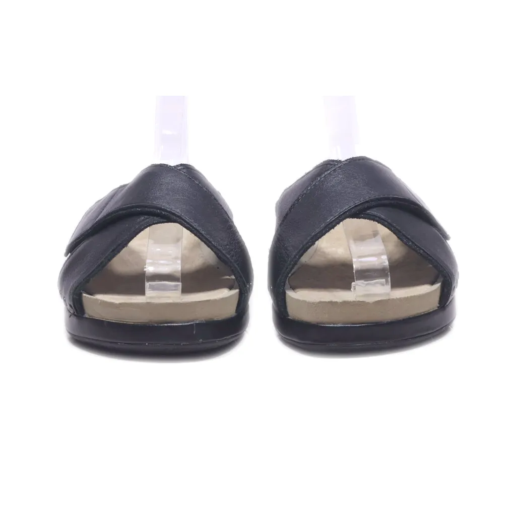 Hush Puppies Flat Sandals Leather Black Colour For Women