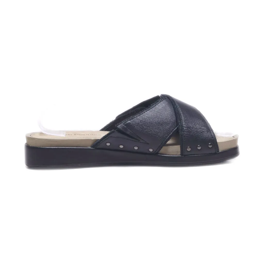 Hush Puppies Flat Sandals Leather Black Colour For Women