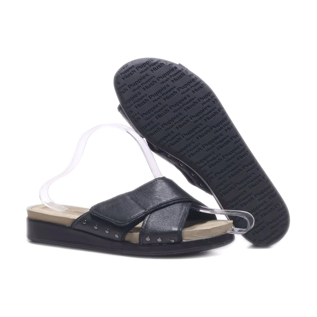 Hush Puppies Flat Sandals Leather Black Colour For Women