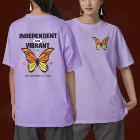 Independent And Vibrant Back Printed Oversized Tee