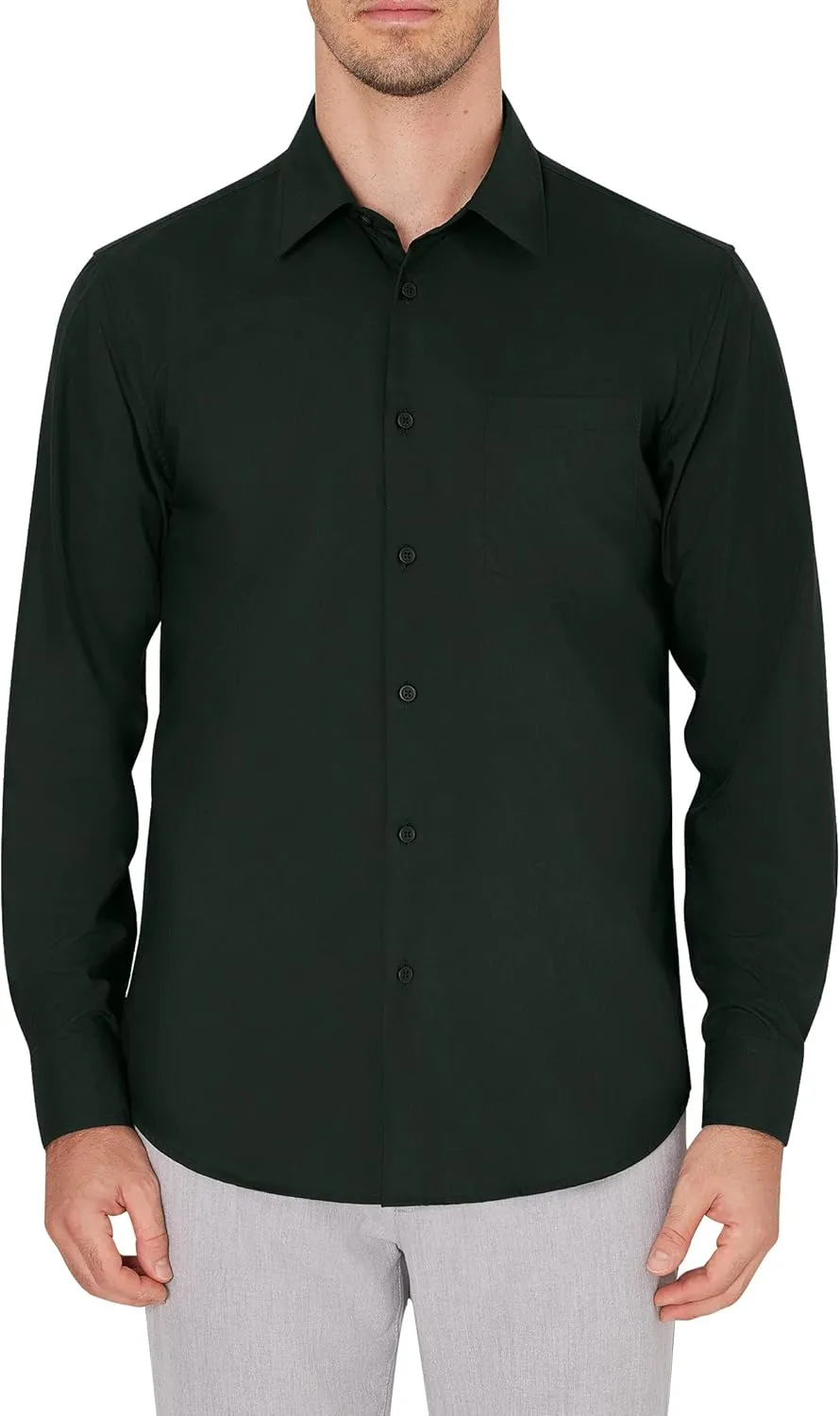 J.VER Men's Dress Shirts Wrinkle Free Long Sleeve Formal Shirt Solid Business Casual Button Down Shirts for Wedding Prom