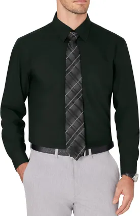 J.VER Men's Dress Shirts Wrinkle Free Long Sleeve Formal Shirt Solid Business Casual Button Down Shirts for Wedding Prom