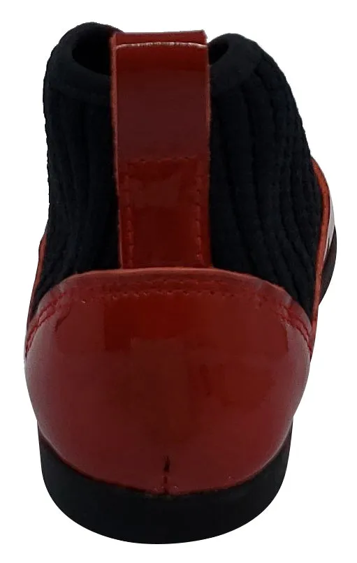 Luccini for Boy's and Girl's Red Patent Kaffir Devil Leather Sock Bootie