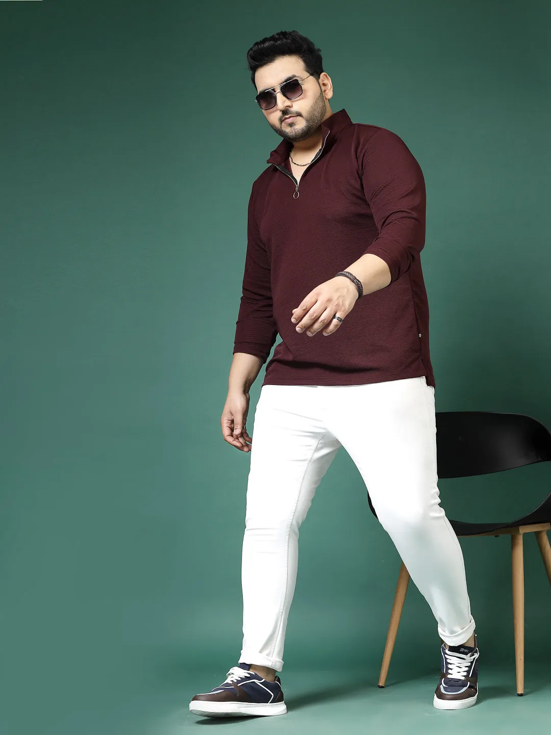 Men's Polycorduroy Slim Fit T-Shirt