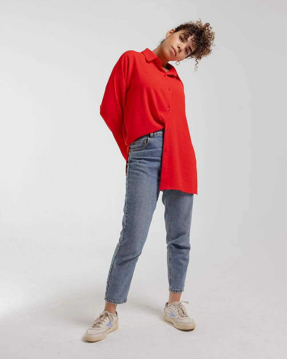Red Oversized Shirt