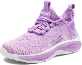 RUNSIDE Boys Girls Sneakers, Lace up Kids Tennis Shoes for Walking/Running Lightweight Breathable Gym Shoes Outdoor, Little Kid/Big Kid