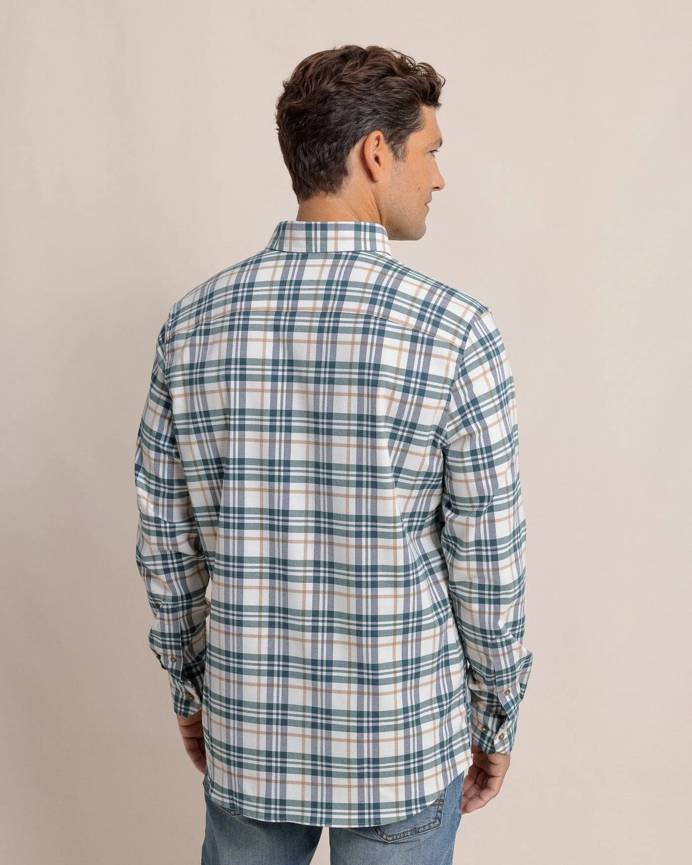 Sandbridge Plaid Flannel Intercoastal Long Sleeve Sport Shirt