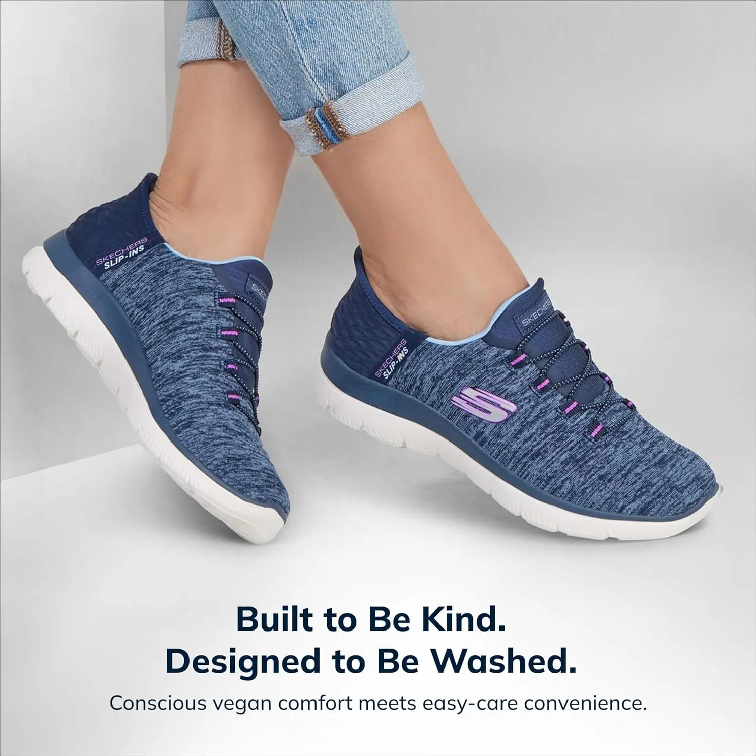 Skechers Women's Summits Hands-Free Slip-Ins ?C Memory Foam Insole, Heel Pillow, Vegan Materials Sneakers