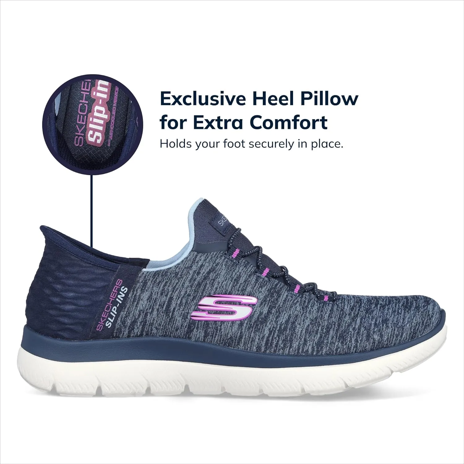Skechers Women's Summits Hands-Free Slip-Ins ?C Memory Foam Insole, Heel Pillow, Vegan Materials Sneakers