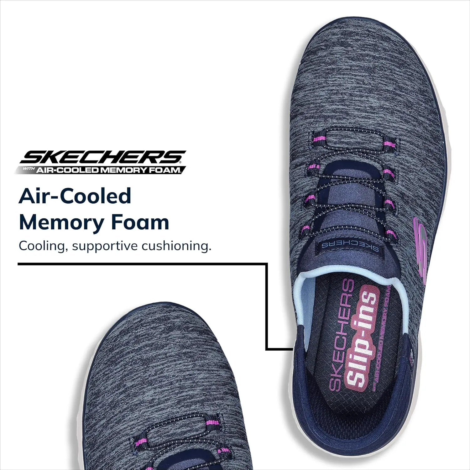 Skechers Women's Summits Hands-Free Slip-Ins ?C Memory Foam Insole, Heel Pillow, Vegan Materials Sneakers