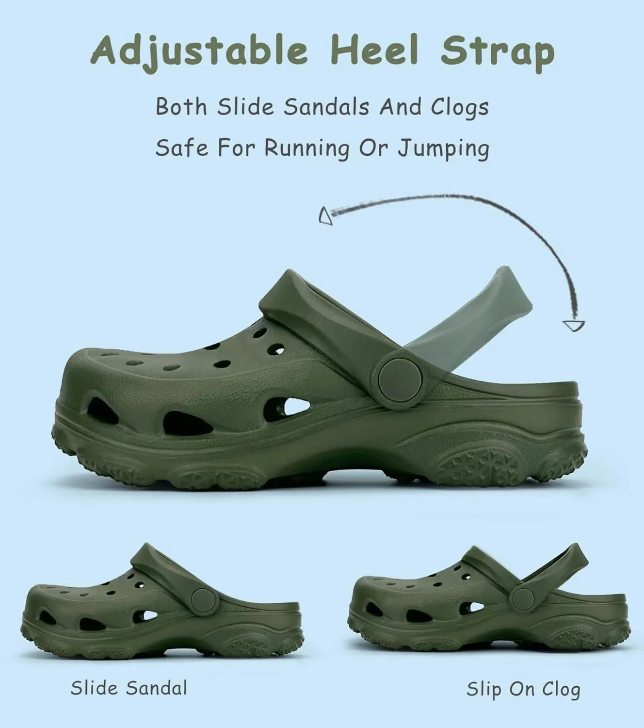 Toddler Kids Classic Clogs Boys Girls Slip on Sandals Water Shoes Light and Durable