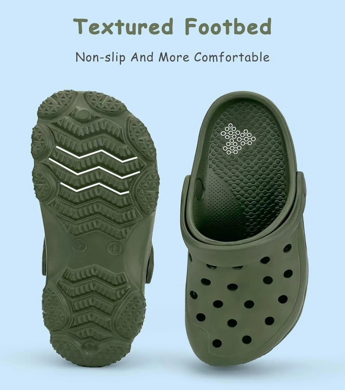 Toddler Kids Classic Clogs Boys Girls Slip on Sandals Water Shoes Light and Durable