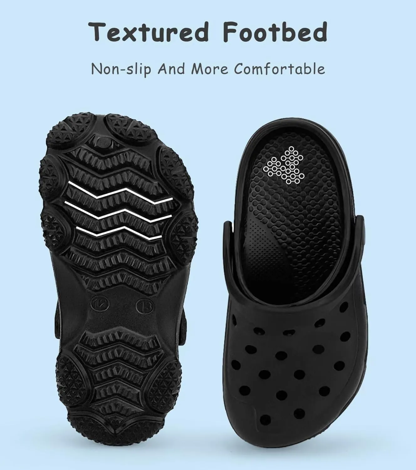 Toddler Kids Classic Clogs Boys Girls Slip on Sandals Water Shoes Light and Durable