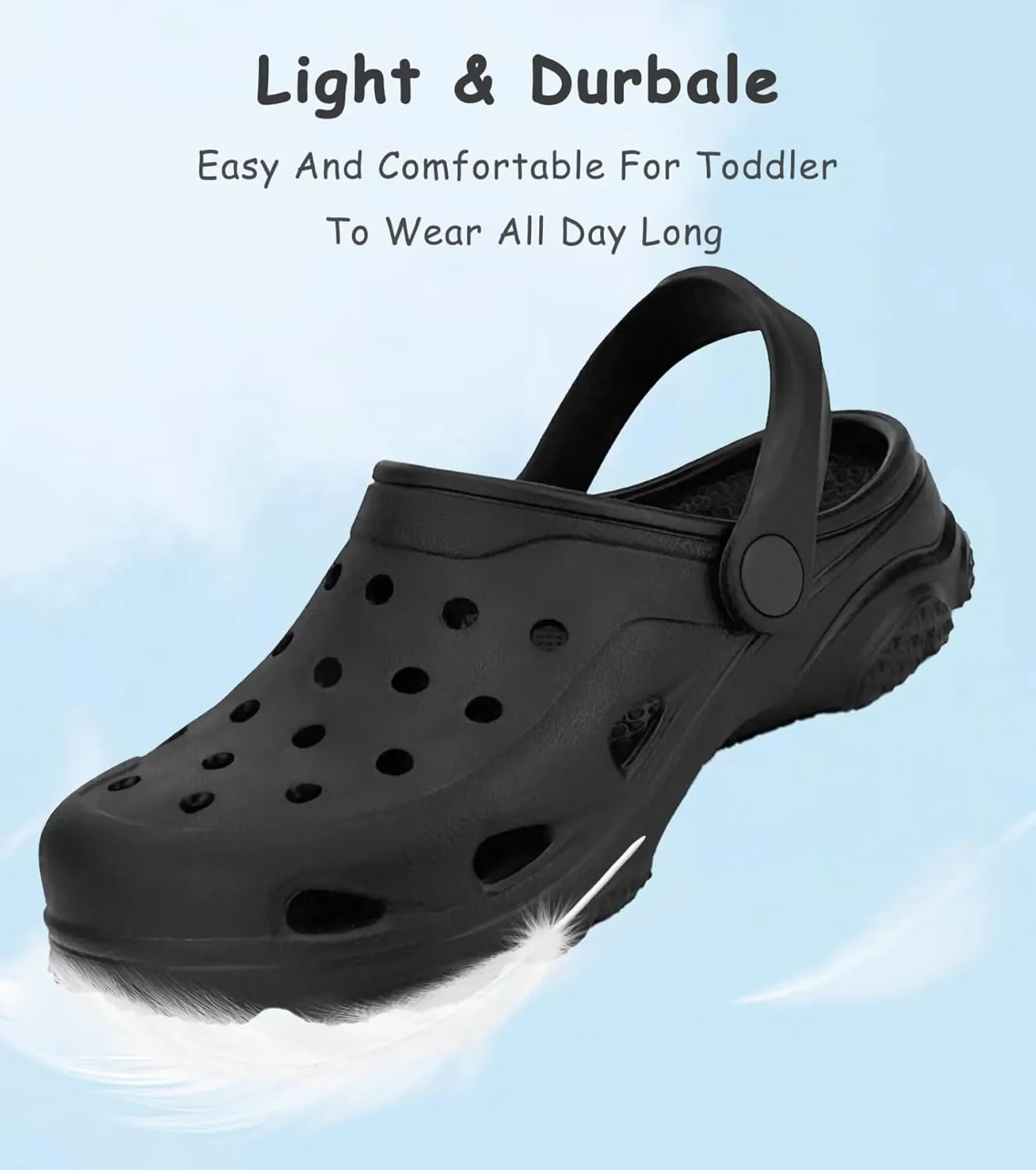 Toddler Kids Classic Clogs Boys Girls Slip on Sandals Water Shoes Light and Durable