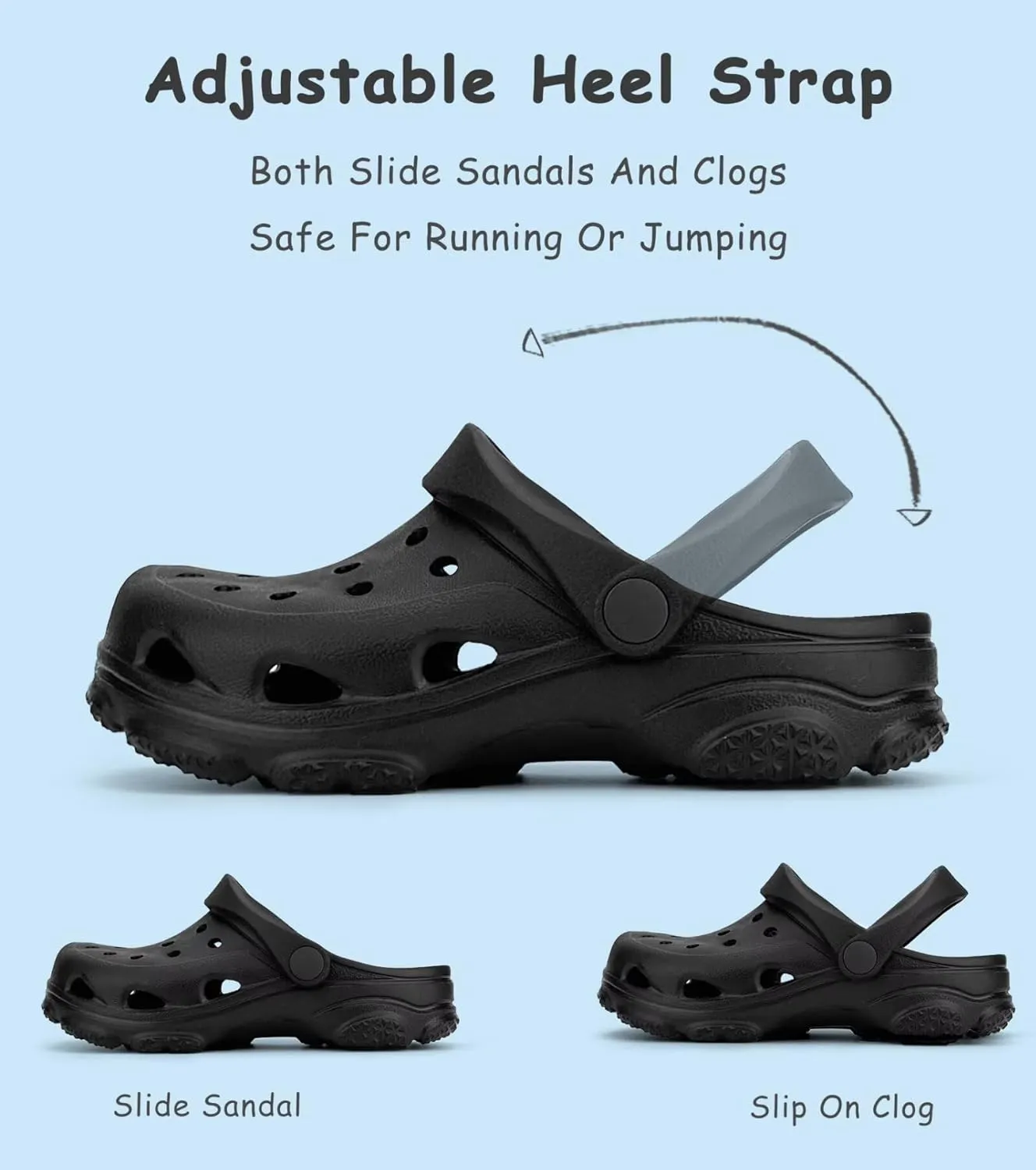 Toddler Kids Classic Clogs Boys Girls Slip on Sandals Water Shoes Light and Durable