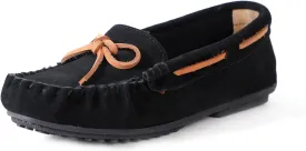 Womens Moccasin Shoes Indoor Outdoor Slip On Suede Moccasin Slipper for Women